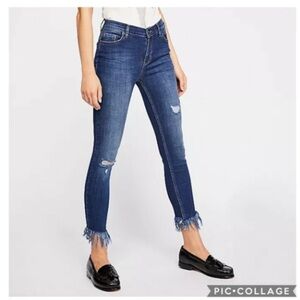 Free People Great Heights Frayed Skinny Jeans Size 24 short